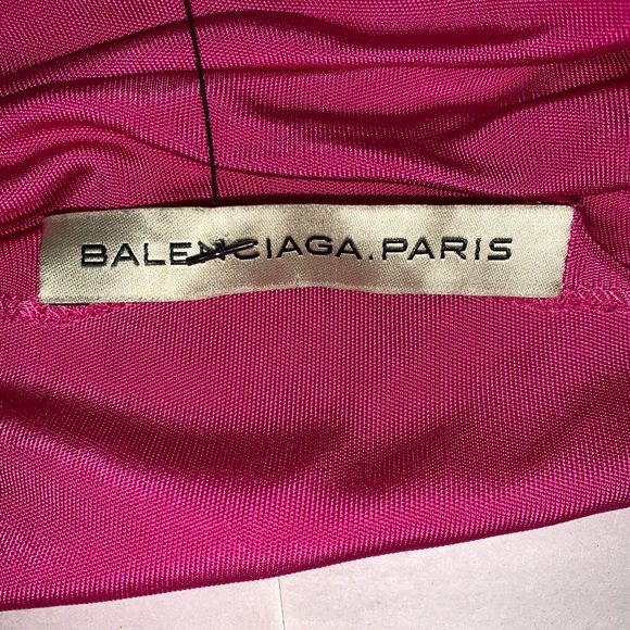 BALENCIAGA size 38 fuschia pink cowl drape blouse - Picture 5 of 10